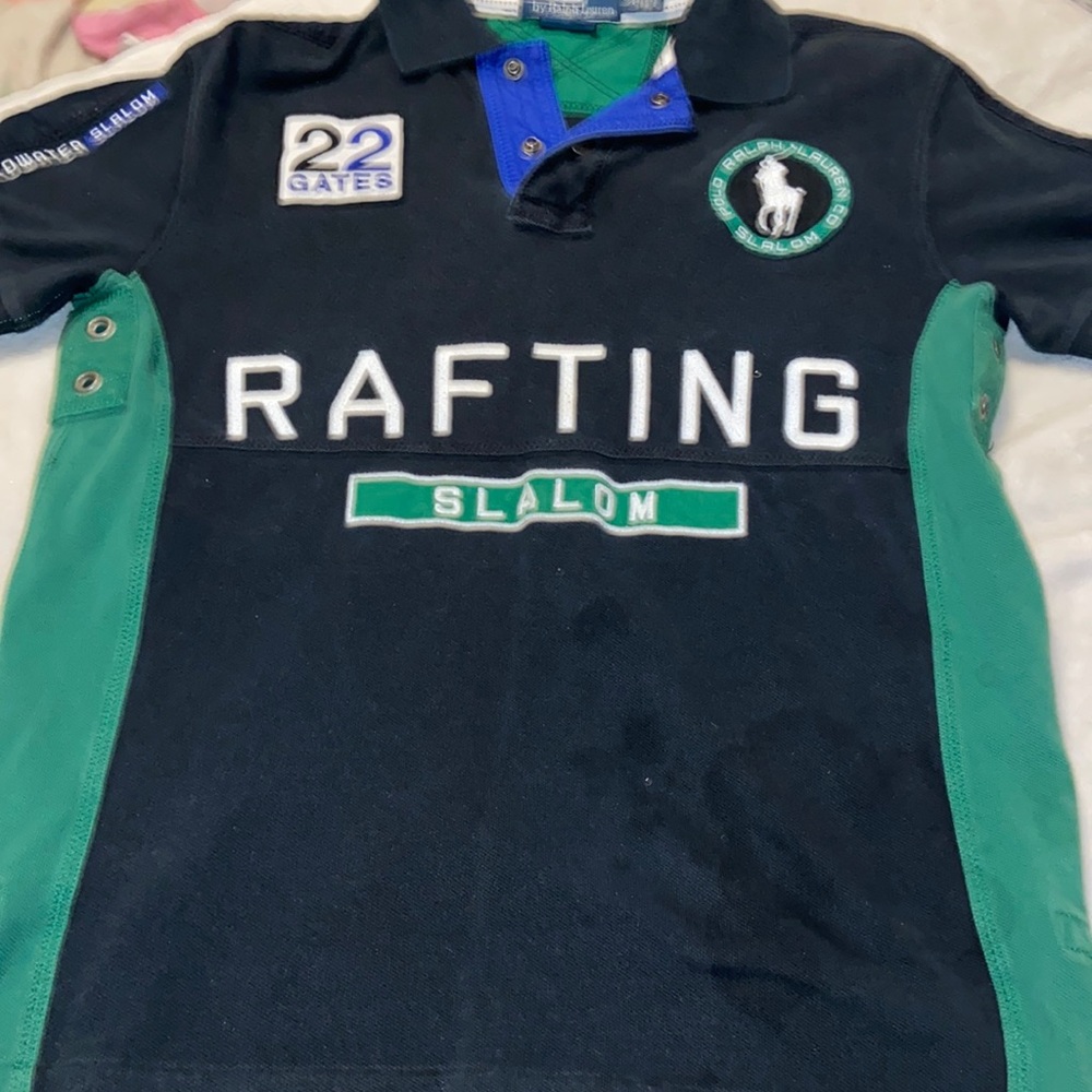 Polo shirt green and black unisex